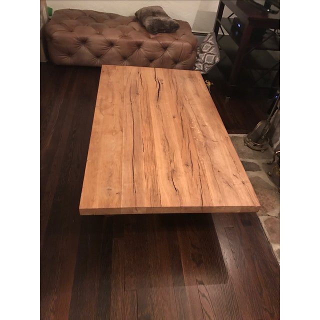 Restoration Hardware Reclaimed Russian Oak Plinth Coffee Table | Chairish