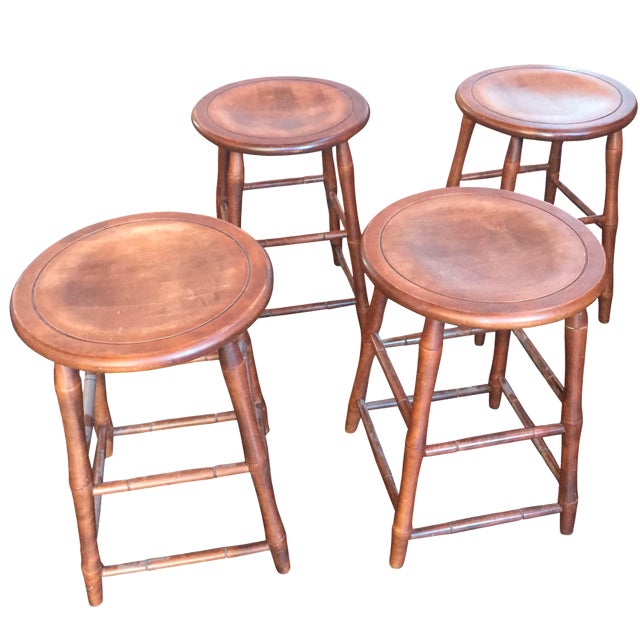 Nichols and Stone Bar Stools Set of 4 Chairish