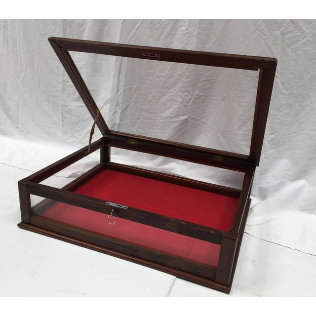 Vintage Mahogany & Glass Tabletop Display Case Chairish