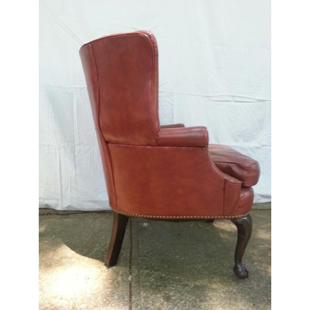Vinyl Rolled Wingback Chair Chairish