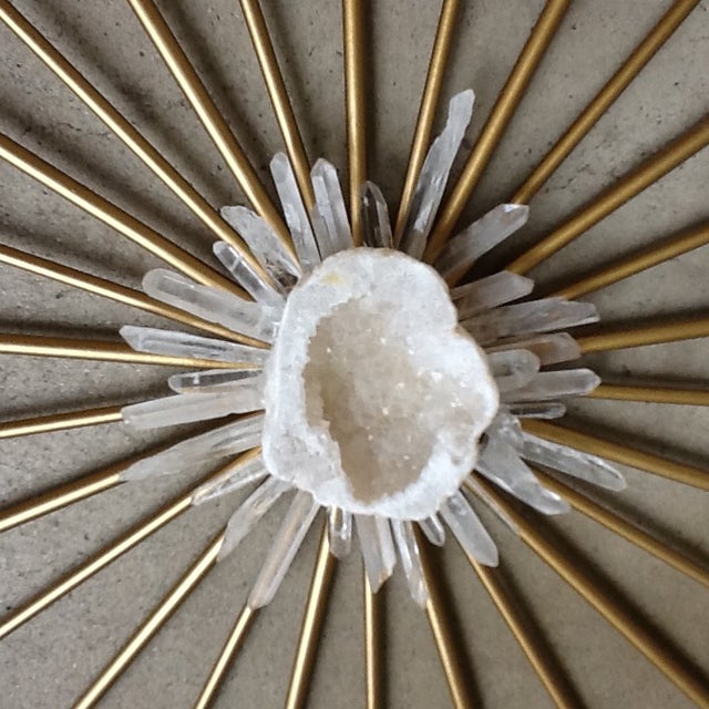 Brass & Raw Crystal Geode Starburst Wall Decor Chairish