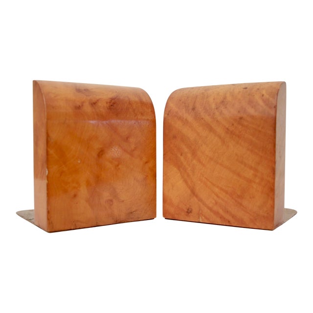 Art Deco Burl Wood Bookends A Pair Chairish