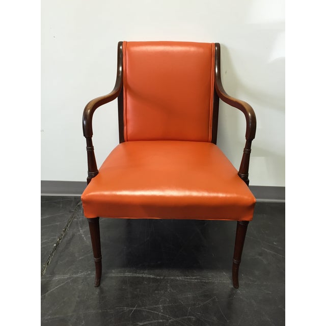 Vintage MidCentury Orange Vinyl Chairs Pair Chairish