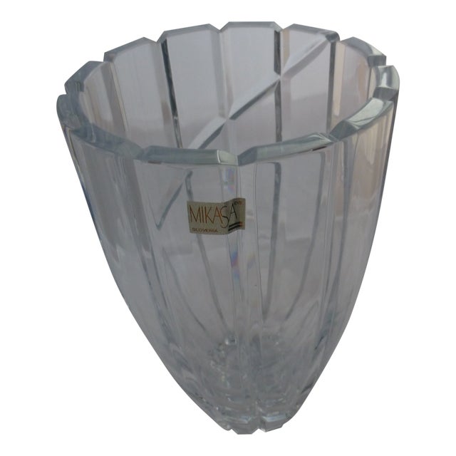 MidCentury Crystal Glass Vase Chairish