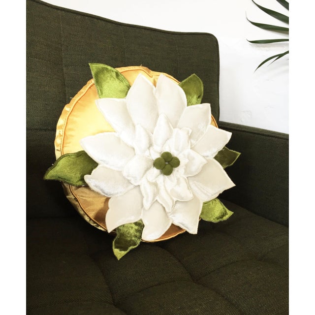 Mid-Century Round Floral Pillow Chairish