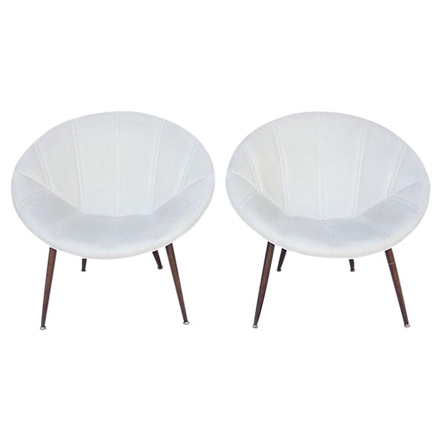Douglas Eaton MCM Saucer Chairs A Pair Chairish