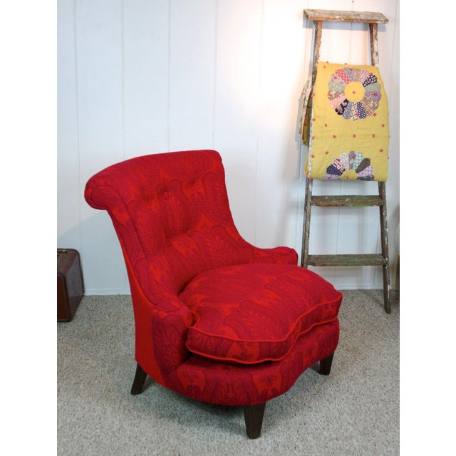Custom Upholstered Vintage Slipper Chair Chairish