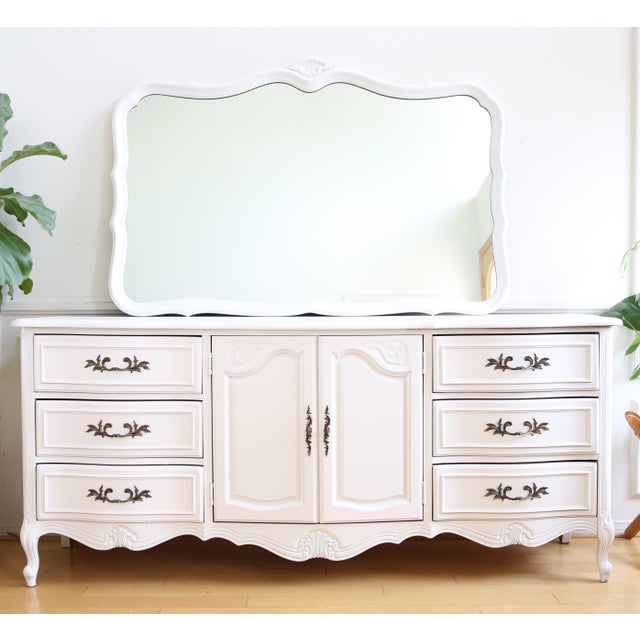 French Provincial Vintage 9 Drawer Dresser & Mirror Chairish