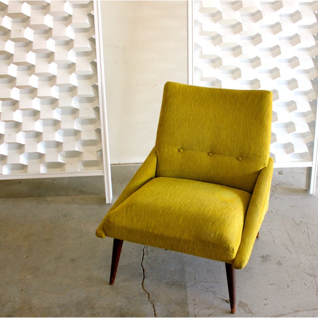 MidCenury Modern Italian Velour Chair Chairish