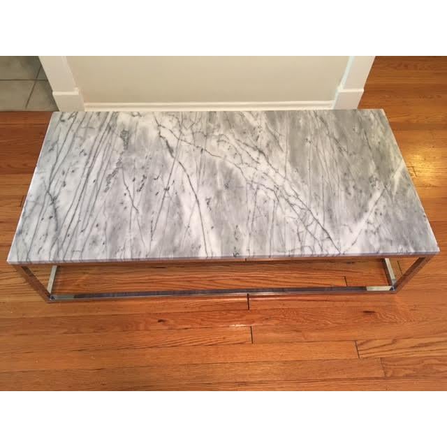 CB2 Marble Top Coffee Table | Chairish