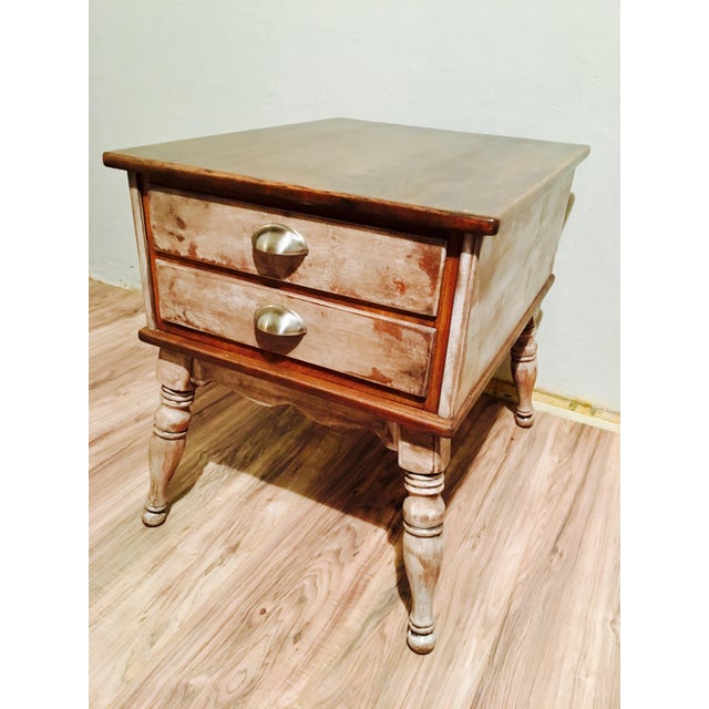 Farmhouse Rustic Side Table | Chairish