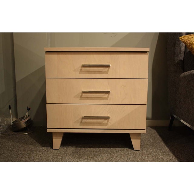 Solid Light Wood 3-Drawer Nightstand | Chairish