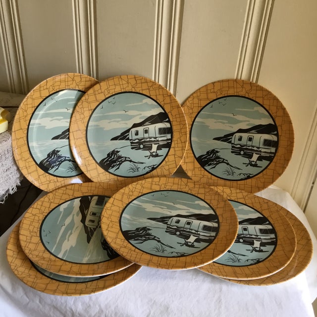 Retro Melamine Camping Plates Set of 8 Chairish
