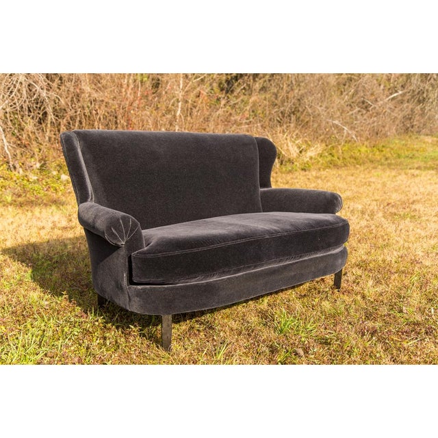 Black Velvet Settee Sofa Chairish