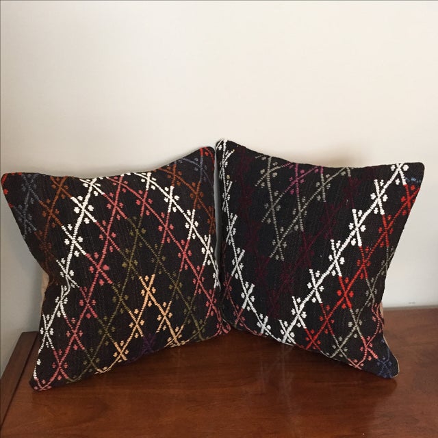 Vintage Kilim Throw Pillows - Pair Chairish