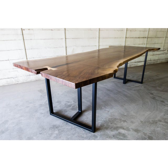 Modern Black Walnut Live Edge Dining Table | Chairish