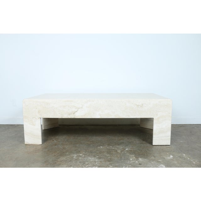 White Travertine Coffee Table Chairish