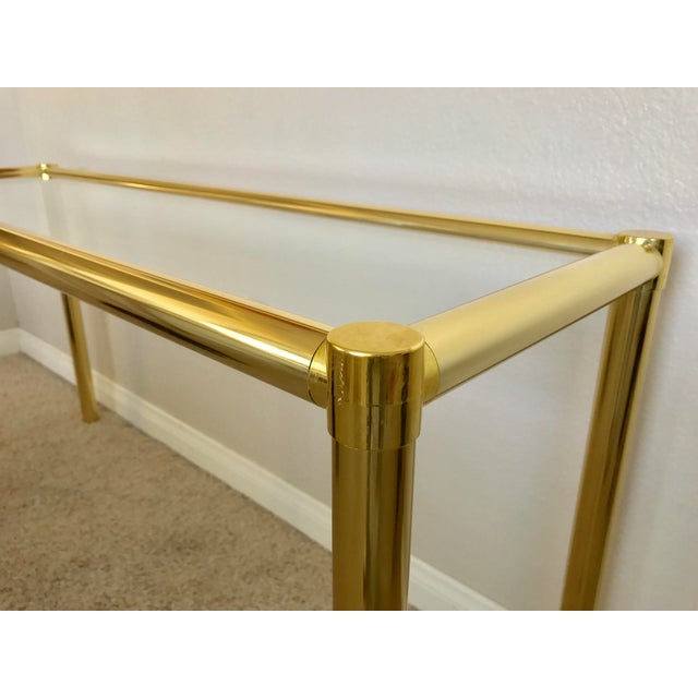 Baughman Style Brass & Glass Sofa Table Chairish