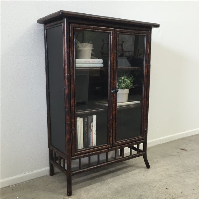 Tortoiseshell Bamboo With Glass Doors Chairish