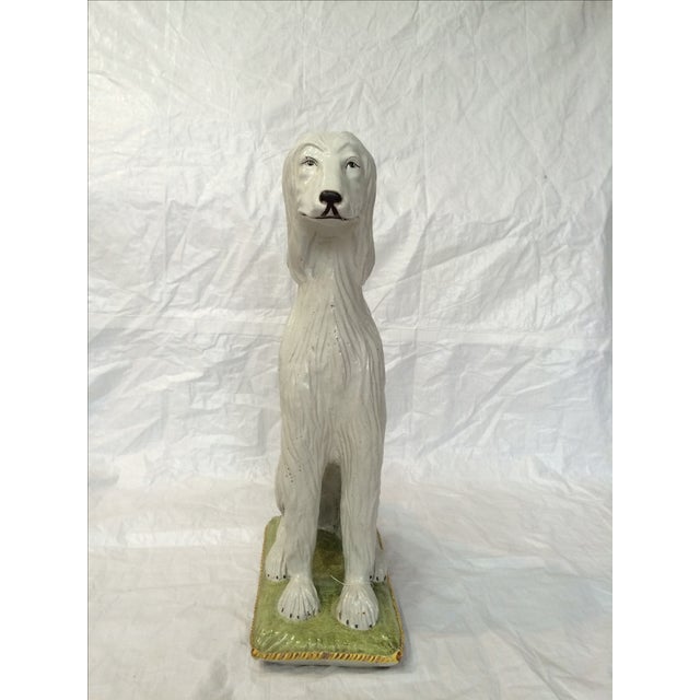 Italian Ceramic Afghan Hound Statue Chairish