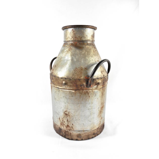 Vintage Galvanized Metal Decorative Milk Jug Chairish