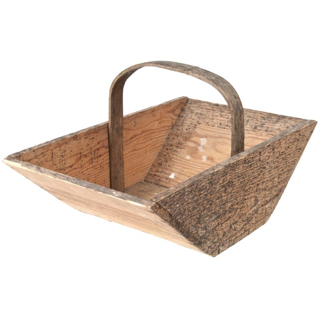 Vintage French Wooden Garden Trug Basket Chairish