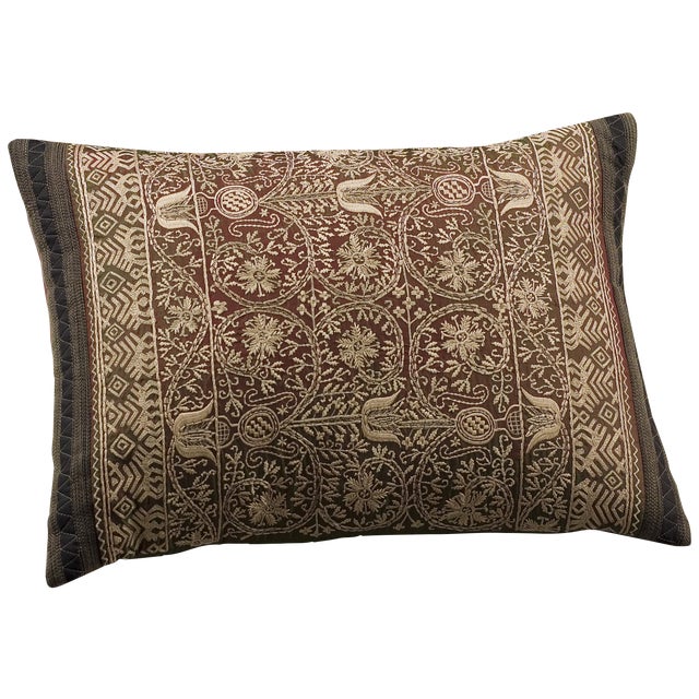 Luxury Silk Embroidered Decorative Pillow Chairish
