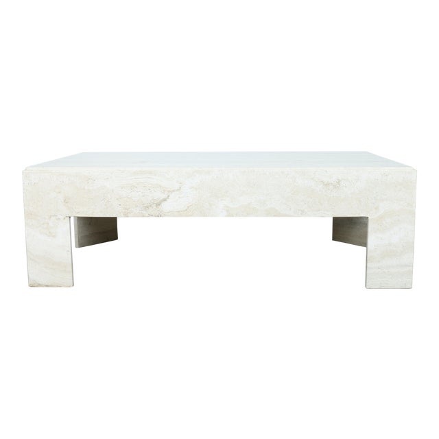 White Travertine Coffee Table Chairish