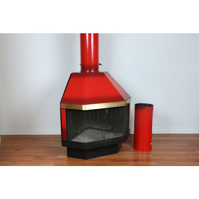 Malm Red Corner Fireplace Chairish