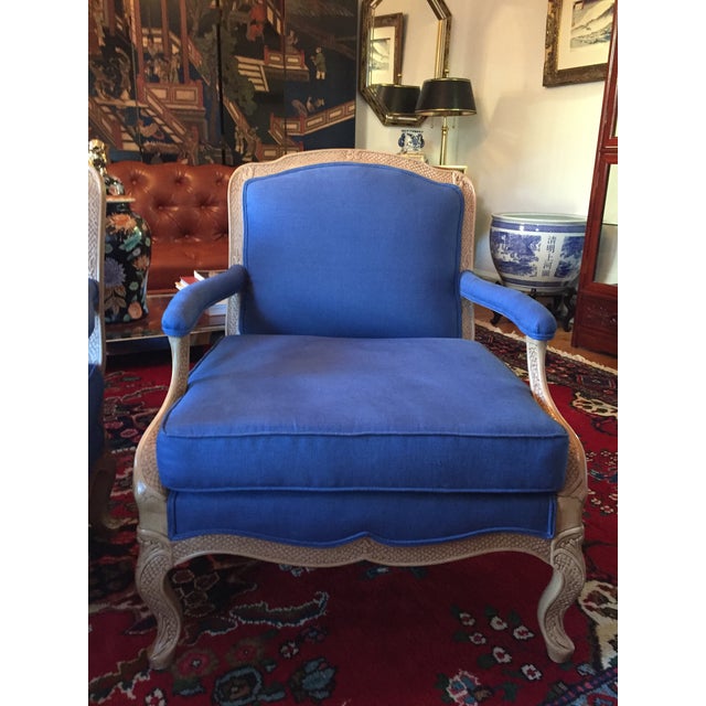 Blue French Bergere Chairs Pair Chairish
