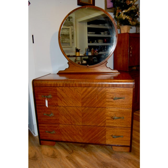 Art Deco Waterfall Dresser with Mirror Chairish