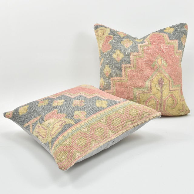 Handmade Vintage Turkish Rug Pillows A Pair Chairish