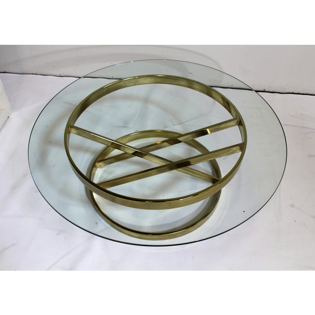 Milo Baughman Style Brass & Glass Coffee Table Chairish