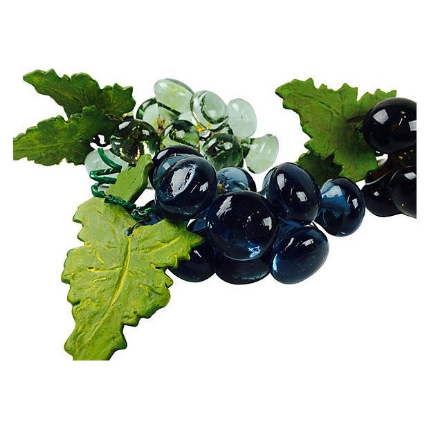 Blue Glass & Ceramic Grape Clusters Set of 3 Chairish