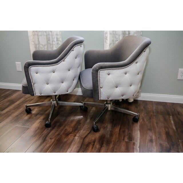 Reupholstered MidCentury Office Chairs A Pair Chairish
