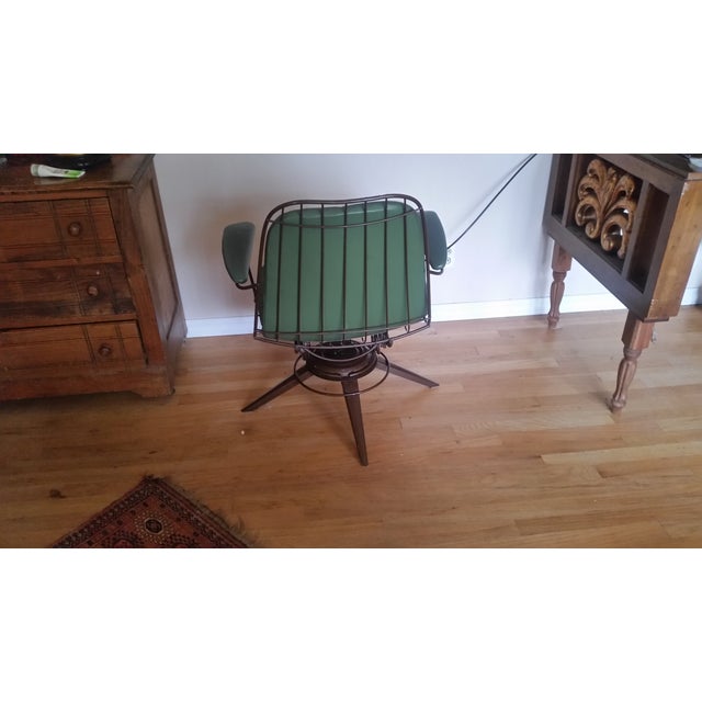 Vintage Olive Green Homecrest Wire Swivel Chair Chairish