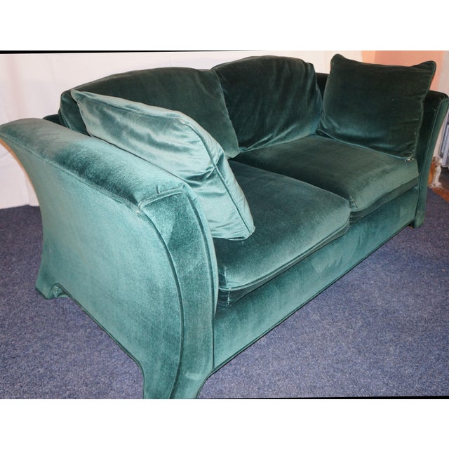Broyhill Emerald Green Velvet Loveseat Chairish