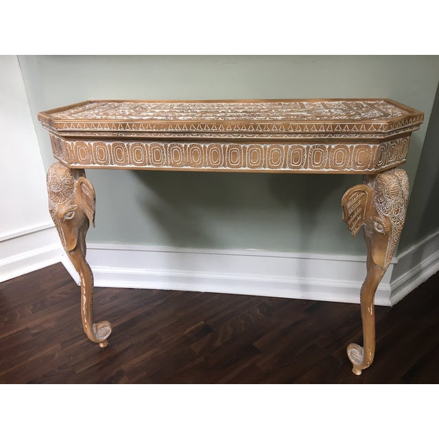HandCarved Elephant Console Table Chairish