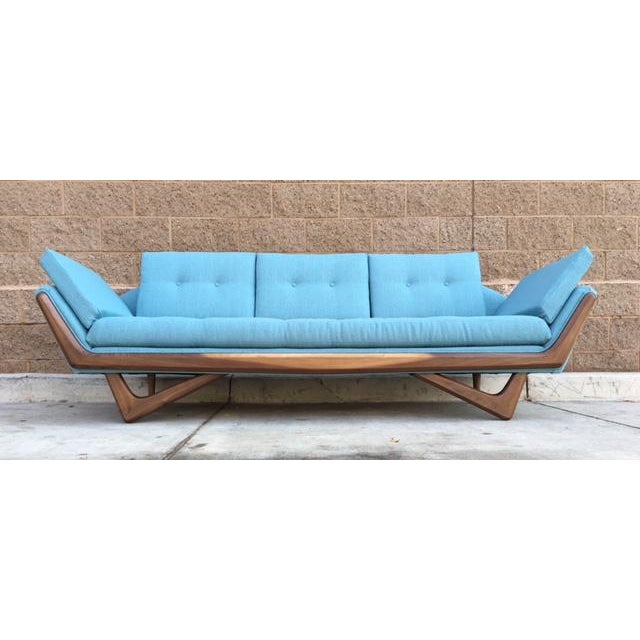 MidCentury Sculptural Sofa in Powder Blue Chairish