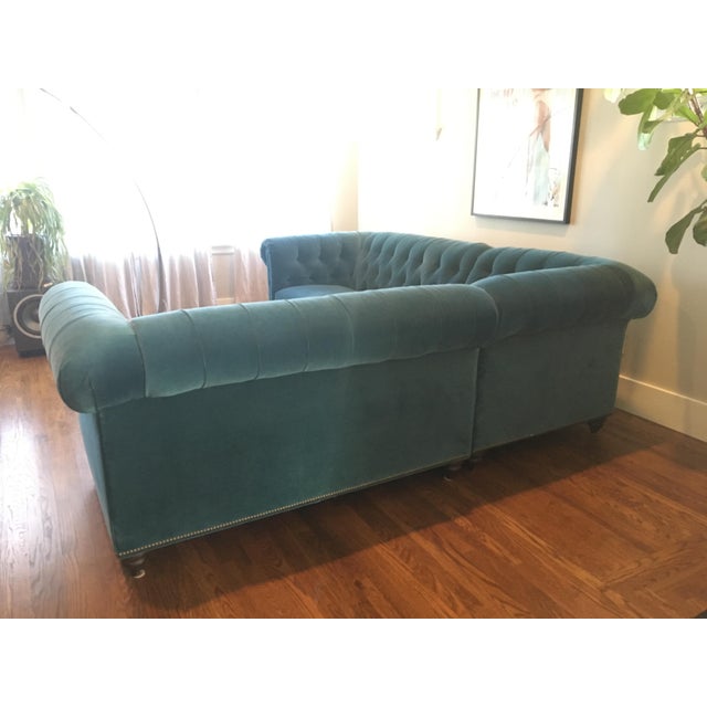 Anthropologie Velvet Lyre Sectional Sofa Chairish