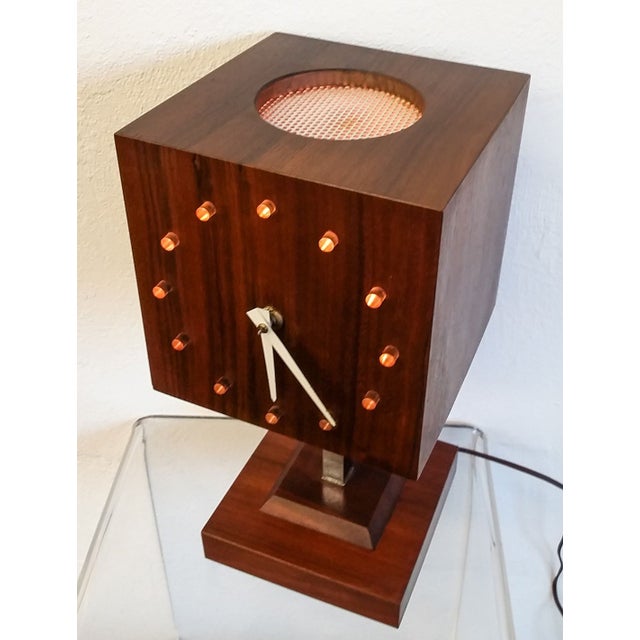 Mid Century Nelson Style Walnut Table Clock Chairish