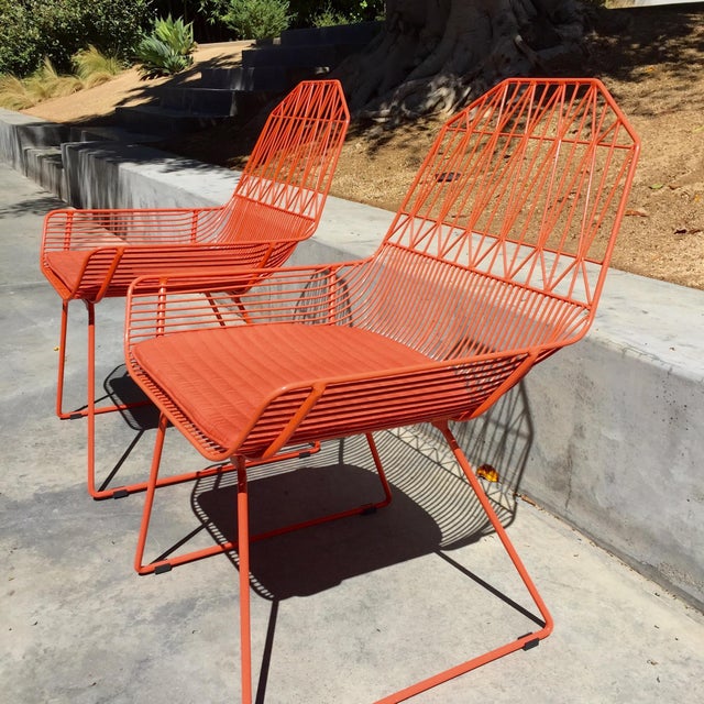 Image of Orange Farmhouse Patio Lounge Chairs - A Pair