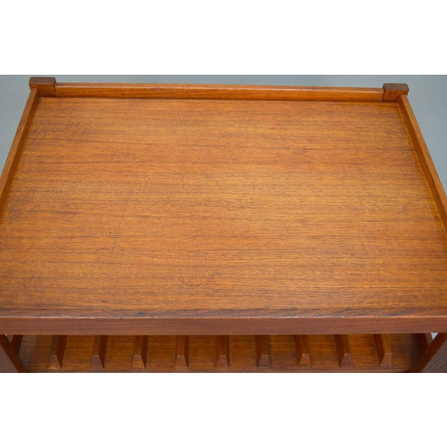 MidCentury Teak Bar Cart With Reversible Serving Tray Chairish