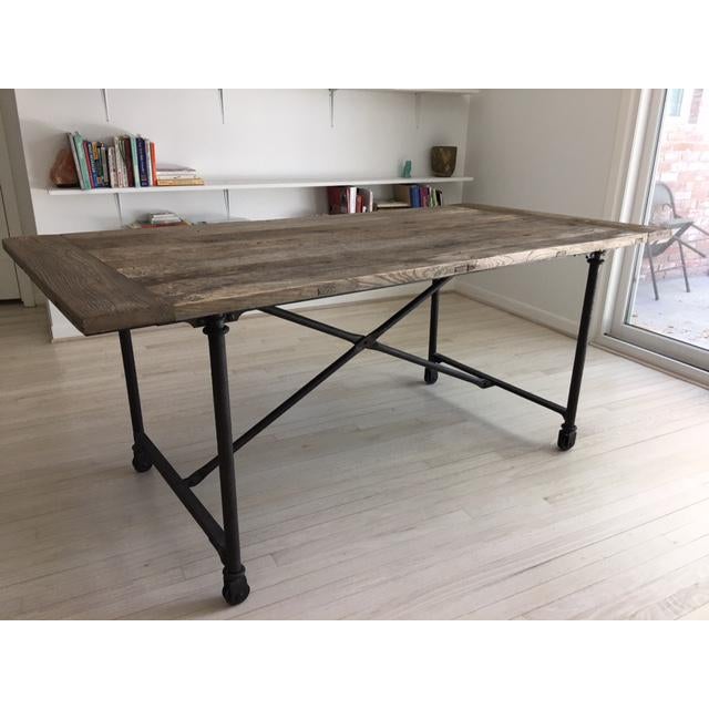 Restoration Hardware Flat Iron Dining Table | Chairish