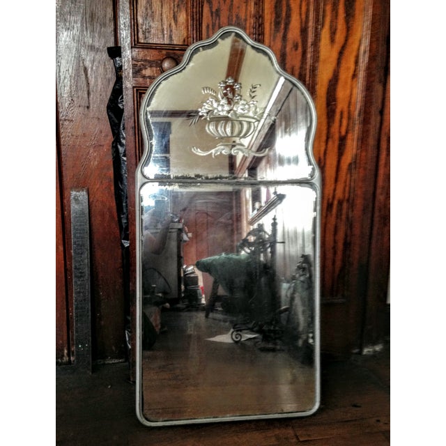 Large Vintage Etched Wall Mirror Chairish