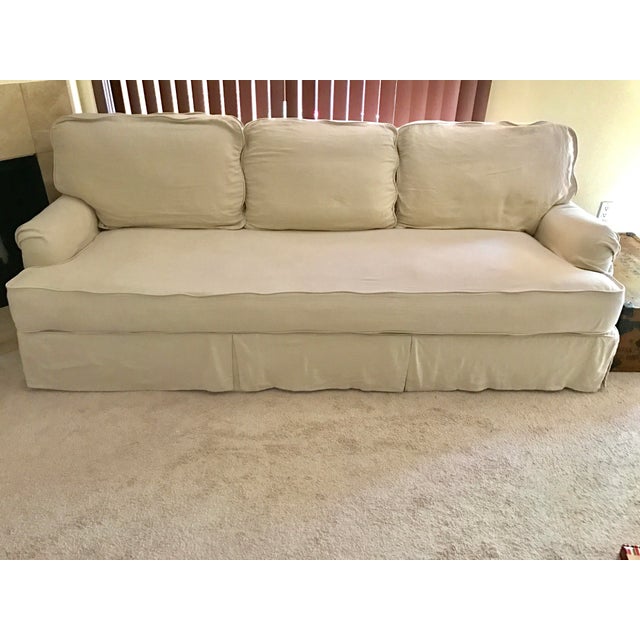 Restoration Hardware English Roll Arm Slipcovered Sofa Chairish