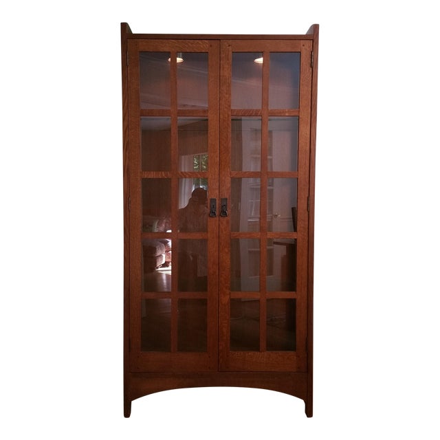 Stickley Mission Collection Solid Oak Display Cabinet ...