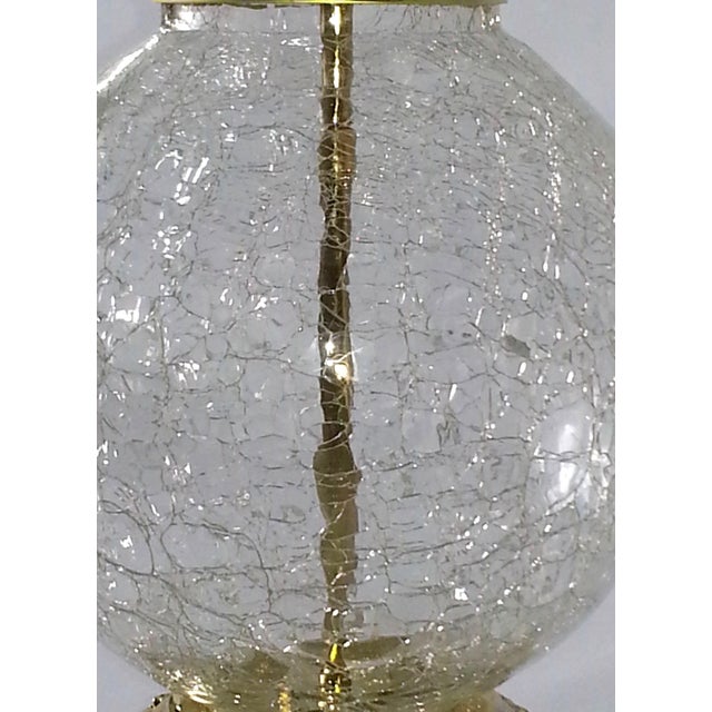 VINTAGE CRACKED GLASS AND BRASS LAMP Chairish