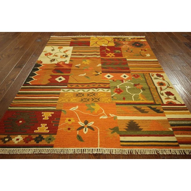 Navajo Style Hand Knotted Kilim Rug 4'6" x 6'5" Chairish