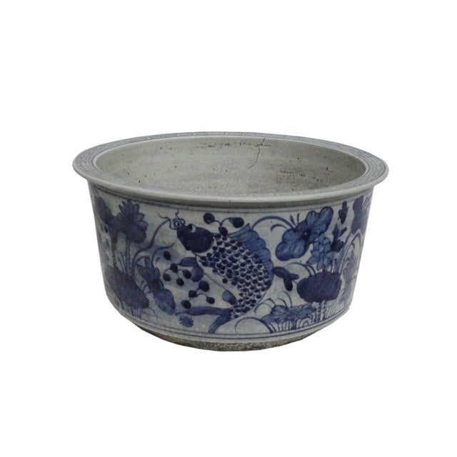 Chinese Porcelain Blue White Flower Pot Planter Chairish